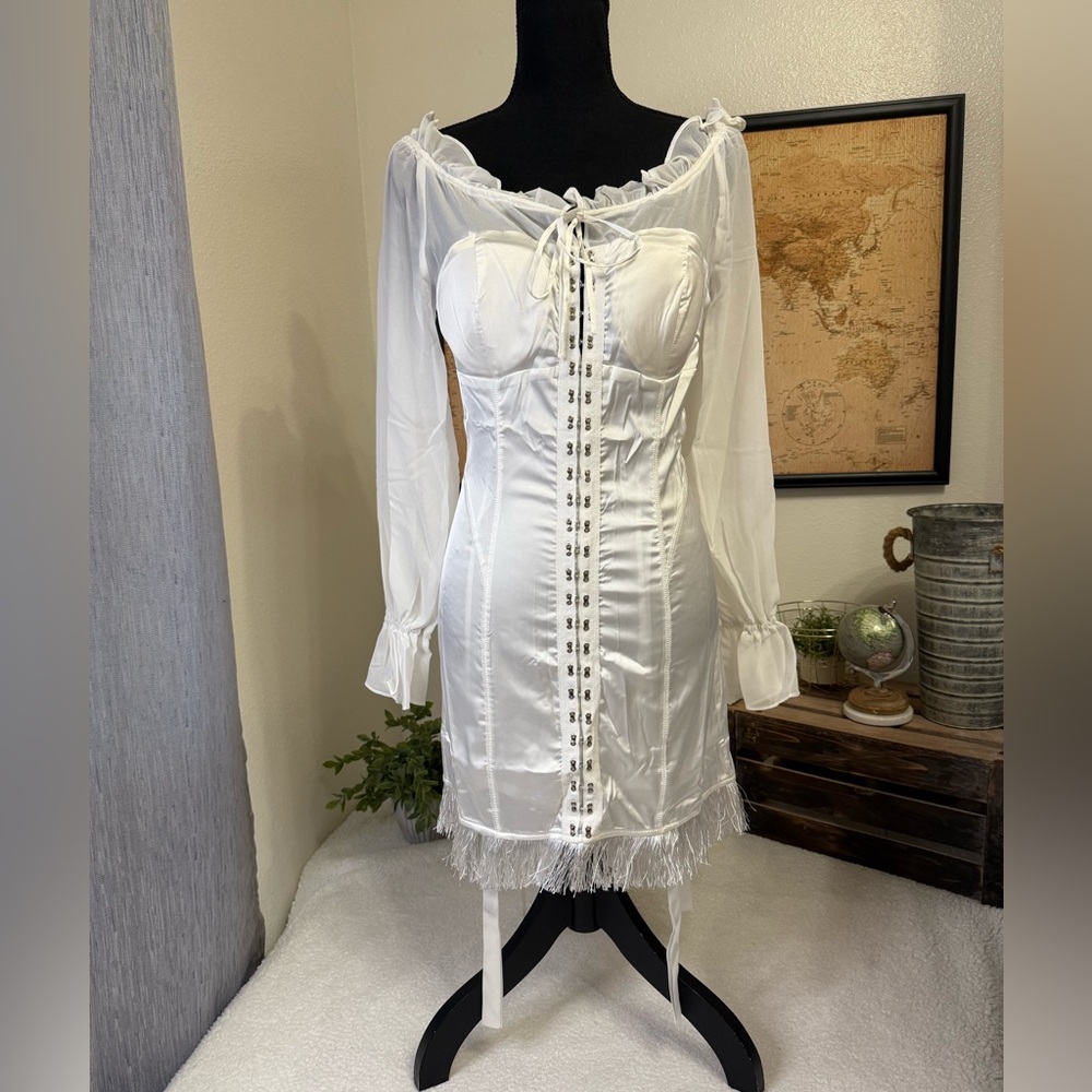 Choosy white cocktail dress